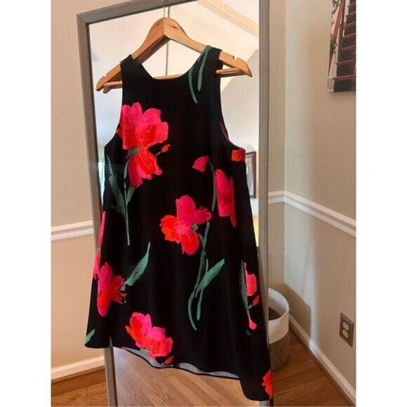 Lauren Ralph Lauren Shift Dress Size 12 Red Black - Picture 2 of 5